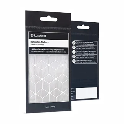 Image de Luxshield Set d&#039;autocollants Réfléchissants Losanges Petit pour vélo Scooter Poussette Stickers Rétro Autocollants Haute Visibilité