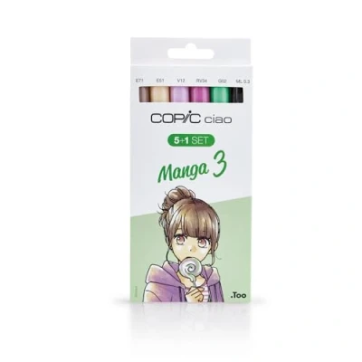Image de Copic Ciao Set de 5 feutres Manga 3 et 1 Multiliner 0,3 mm