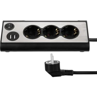 Image de REV Light Socket 3X Rallonge multiprise + 2X USB