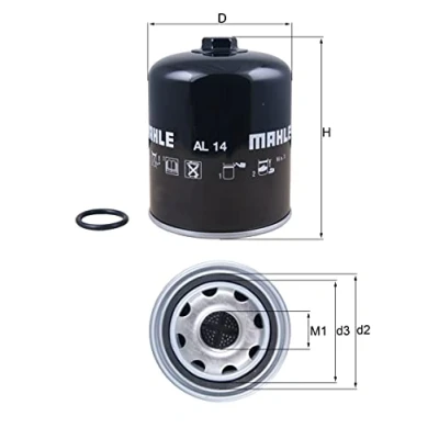 Image de MAHLE ORIGINAL AL 14D Cartouche de dessicateur, système d&#039;air comprimé RENAULT TRUCKS: Midlum, SCANIA: 3 series, L,P,G,R,S 4 series