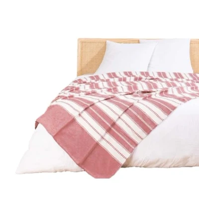 Image de douceur d&#039;intérieur, Couvre Lit (180 x 220 cm) Abby Marsala, Coton &amp; Polyester Jacquard