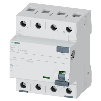 Image de Siemens 5sv Interrupteur différentiel clase ac 4 pôles 40 a 30 mA 70 mm