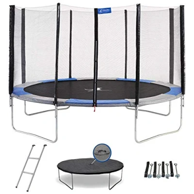 Image de Kangui Trampoline Rond Ø430cm avec Filet, échelle, bâche et kit d&#039;ancrage RALLI 430