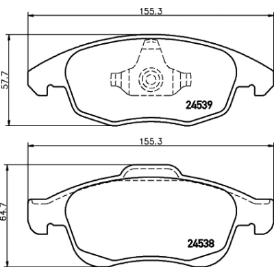Image de HELLA 8DB 355 013 341 Jeu de plaquettes frein non préparé pour indicateur d&#039;usure CITROËN: C4 II 5 portes, Picasso 1, I Grand