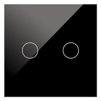 Image de Interrupteur tactile double simple Ledme FCM 02 B Noir brillant 10A IP20