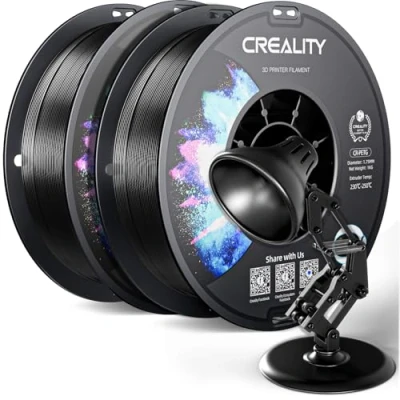 Image de Creality PETG Filament 1.75mm, Haute Précision, Forte Résistance, Sans Odeur, Meilleur Débit, Imprimante 3D 2kg, Précision 1.75mm +/ 0.03mm, Noir +