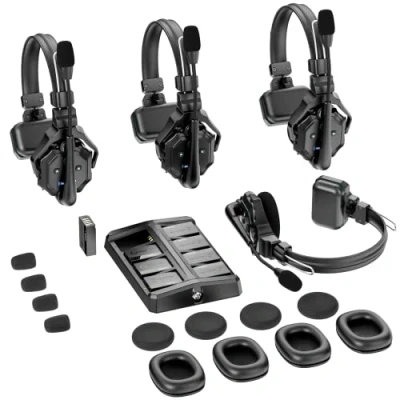 Image de Hollyland Solidcom C1 Casque de Communication sans Fil Système Intercom Duplex Intégral 4 Utilisateurs Portée 350m d&#039;Équipe Casques à Oreille Unique avec 1 Maître et 3 Esclave