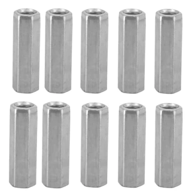 Image de 10Pcs Ecrou Long M8, Hexagonal Manchon de Entretoise M8 40mm en Acier au Carbone, Raccord tige Filetée Galvanisé Douille Fixations filetées pour connexion attaches (M8 x 40)