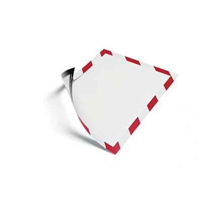 Image de Durable Duraframe Magnetic Security Cadre d&#039;Affichage Sécurité Aimanté Bicolore Rouge/Blanc Lot de 5