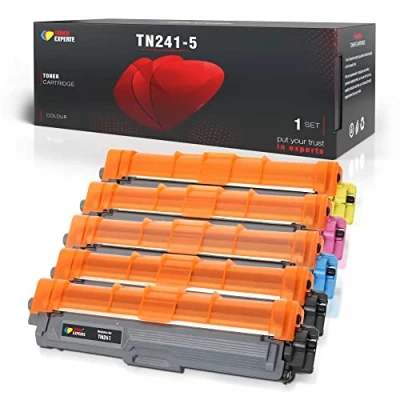 Image de Toner EXPERTE TN241 TN245 Cartouche de Remplacement pour Brother TN 241 245 Compatibles DCP 9022CDW HL 3142CW 3152CDW MFC 9142CDN 9332CDW (5 Pack Noir Cyan Magenta Jaune)