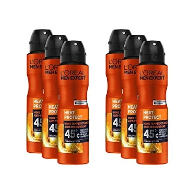 Image de L&#039;Oréal Men Expert Déodorant en spray efficace pour homme Idéal à haute température jusqu&#039;à 45 C Protection contre la chaleur 6 x 150 ml