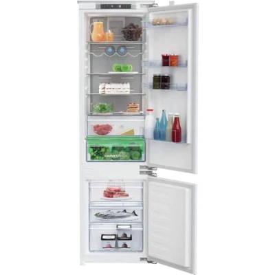Image de Beko BCNA306E4FN Réfrigérateur combiné encastrable Volume total 284L : 69L (Congélation) + 215L (Réfrigération), No Frost, Dual Cooling, HarvestFresh, Écran LED, Zone 0C, Blanc, Classe E