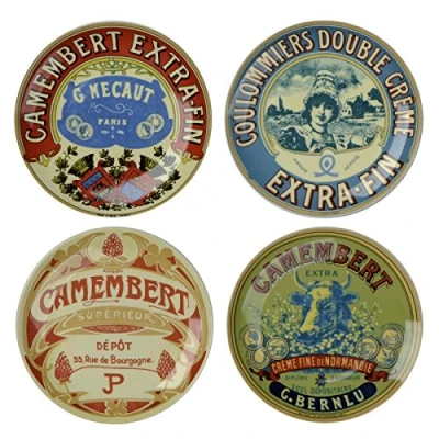 Image de BIA Lot de 4 Assiettes à Fromage Camembert Classiques 12,5 cm diamètre Coffret Cadeau