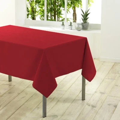Image de L&#039;harmonie du décor 1720199 Nappe Polyester Uni Essentiel Rouge 140cm x 200 cm