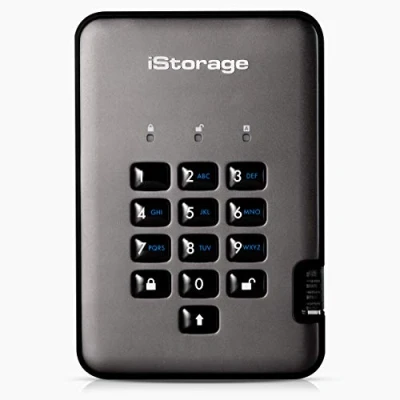 Image de iStorage diskAshur PRO2 HDD 500 Go Disque dur sécurisé Certifié FIPS niveau 2 Protégé par mot de passe Résistant à la poussière et l&#039;eau
