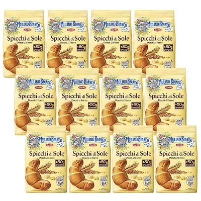 Image de MULINO BIANCO Spicchi di Sole Biscuits au beurre croustillants en forme de croissants 400g (Spicchi Sole, x12)