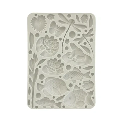 Image de Stamperia Moule en silicone A5 pour scrapbooking, bullet journaux et plus, non collant, convient l&#039;argile à séchage l&#039;air, la résine parfait l&#039;artisanat le cadeau (forêt,