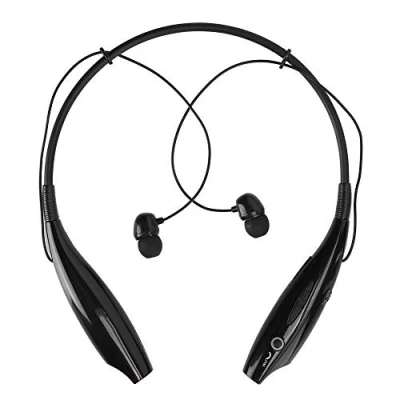 Image de Écouteurs Bluetooth Tour de Cou, Casque sans Fil, Audio stéréo Portable rétractable, Casques Sport à réduction Bruit avec Micro(Noir)
