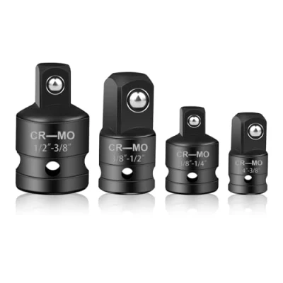 Image de 4 Pièces Adaptateur Douille, pour Impact Réducteur, à Cliquet /4 vers 3/8, 3/8 1/4, 1/2, 1/2 Douilles Cliquet(Noir)