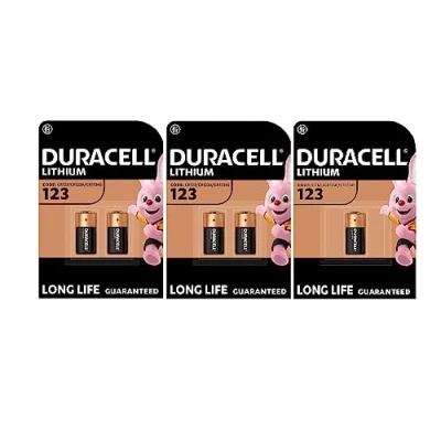 Image de 5 piles Duracell 123 (2 ampoules de 2 + 1 ampoule batterie) (CR123 / CR123A CR17345)