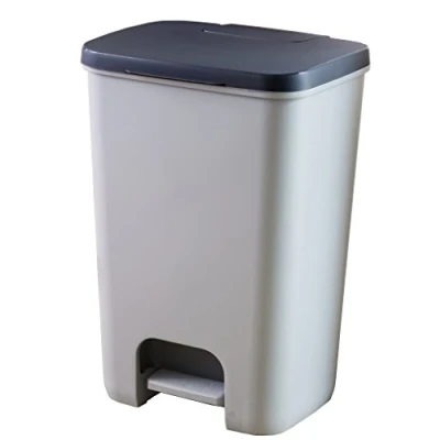 Image de CURVER Poubelle à pédale essentials 40L, Gris/Anthracite, Inside Refuse, 37,4x33,1x55 cm