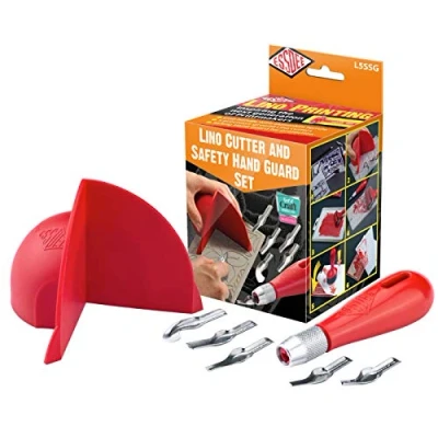 Image de Essdee Lino Cutter et protège mains de sécurité Rouge