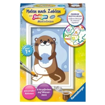 Image de Ravensburger CreArt 20291 Peinture par numéros Loutre Joyeuse Enfants à partir de 7 Ans, Multicolore, Centre