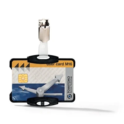 Image de Durable 811801 Boite de 25 Porte cartes sécurité ouvert avec Clip 54 x 85 mm Noir