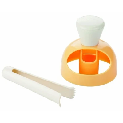 Image de Tescoma 630047 Moule à beignets donuts avec pince pour trempage ø 8 cm Blanc/Jaune