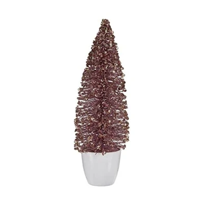 Image de Sapin de noël moyen 10 x 33 cm rose doré