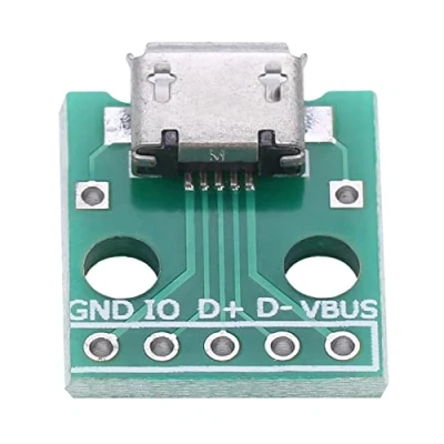 Image de Hilitand 10pcs Adaptateur Micro USB vers Dip Module de Convertisseur Carte Circuit Imprimé Connecteur Femelle 5 mm à 2,54
