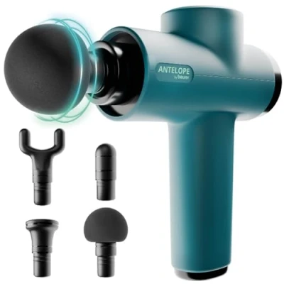 Image de Beurer Antelope BOOM pistolet de massage compact avec 4 embouts, pour la détente et régénération, puissant des points trigger, appareil musculaire 5 niveaux d&#039;intensité