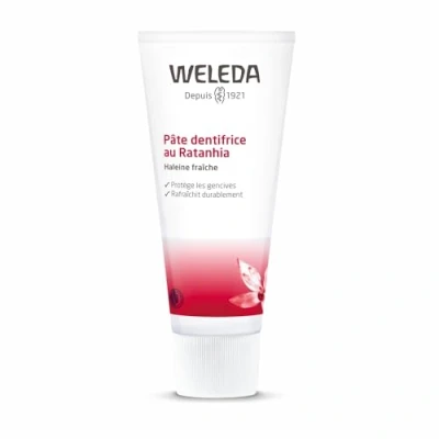 Image de WELEDA Pâte dentifrice au Ratanhia Protège et renforce les gencives Nettoie en douceur aide à réduire la plaque dentaire NATRUE* Vegan*** 75 ml