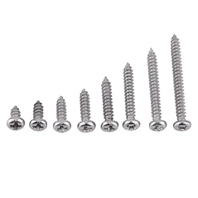 Image de vis autotaraudeuses, Fydun autotaraudeuses 200pcs M3 en acier inoxydable SS304 à tête plate bombée(Tête pan)