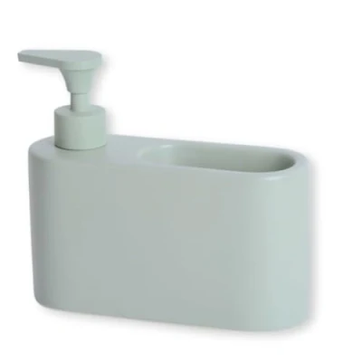 Image de KOOK TIME Distributeur Liquide Vaisselle Porte Eponge pour Cuisine Savon Les Mains avec Espace éponge céramique Vert Sauge