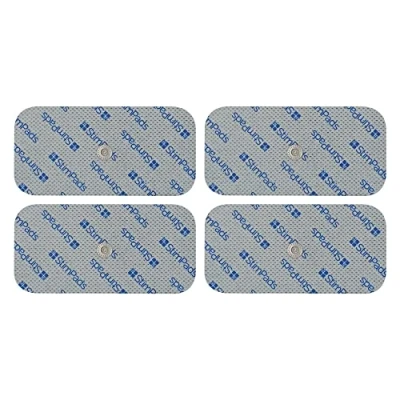 Image de Stimpads Électrodes 5x10 cm Simple Easy Snap 3,75 mm Compatibles avec Compex Lot de 4 Dispositif médical certifié Motron NV