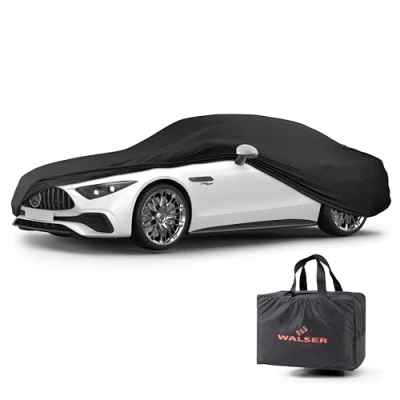 Image de Walser Bâche d&#039;intérieur pour Voiture Indoor Stretch Basic, Complet l&#039;intérieur, étanche à la poussière L, Noir