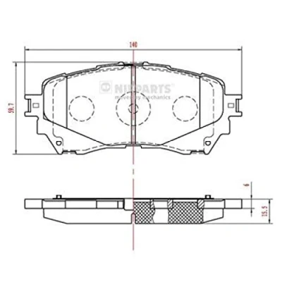 Image de Kit de plaquettes frein, frein à disque NIPPARTS N3603074