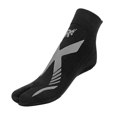 Image de R EVENGE Chaussette technique Pool 1 Finger active en piscine et sur surfaces humides, antidérapante, anti bactérienne, idéale pour la natation Aquagym, HYDROBIKE,, noir/argent, S