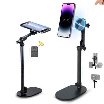 Image de JJC Support magnétique de Bureau pour téléphone Portable iPhone 14/13/12/Mag Safe Smartphone réglables Anneau en métal (Inclus) Samsung Galaxy Huawei Google Pixel Phone