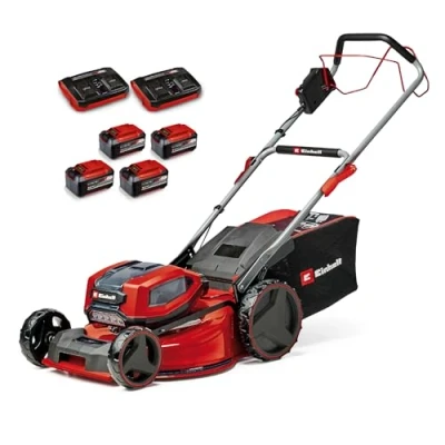 Image de Einhell Professional Tondeuse à gazon sans fil GP CM 36/52 S Li BL (4x5,2Ah) Power X Change (36V, moteur brushless, Coupe 52cm) Livré avec 4 Batteries 5,2 Ah et 2 Chargeurs doubles