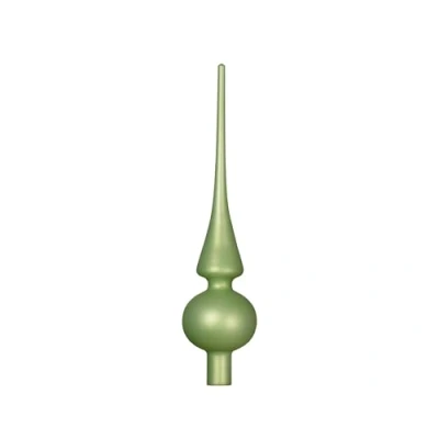 Image de Kaemingk Pointe de sapin Noël en verre mat 26 cm haut Diamètre : 6 décoration et Thé vert