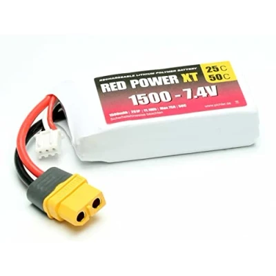 Image de Red Power Batterie de modélisme (LiPo) 7,4 V 1500 mAh avec étui Souple XT60