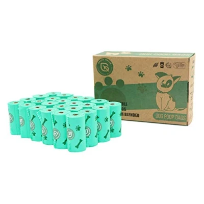 Image de Green Maker 30% Plus Épais Biodégradables Sacs de Caca Chien 360 Compostables pour Chiens en Amidon Maïs (Vert)
