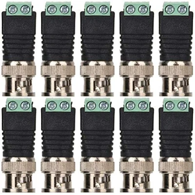 Image de Sonew 10 pcs connecteurs BNC, Connecteur à bornes vis, mâle BNC adaptateur coaxial vis borne de balun vidéo pour système surveillance