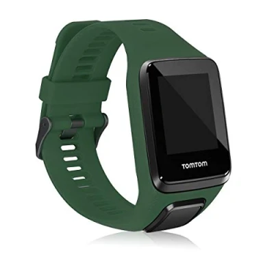 Image de kwmobile Bracelet Compatible avec Tomtom Adventurer/Runner 3/Spark 3/Golfer 2 de Rechange pour Fitness Tracker en TPU Vert foncé