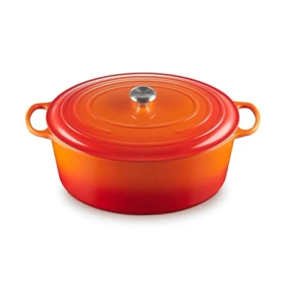 Image de Le Creuset Cocotte Signature en Fonte Émaillée avec Couvercle, 40 cm, Ovale, 13,9 L, Volcanique, 21178400902430