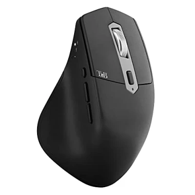 Image de T’NB Mento, Souris iClick Triple Mode Bluetooth, USB A et C, Rechargeable Haute Autonomie, Précision 2400 DPI, Ultra Confortable Prise en Main Naturelle, 7 Boutons Noir