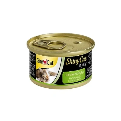 Image de GimCat ShinyCat in Jelly Poulet à la papaye Nourriture humide pour chats viande et taurine 24 boîtes (24 70 g)