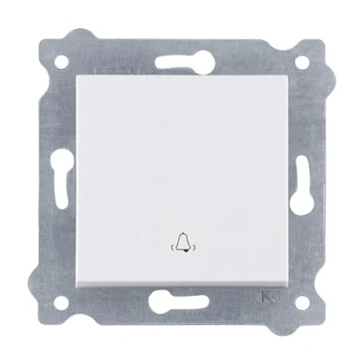 Image de EXEN Bouton Poussoir Mural 1 Voie Simple de Sonnette Encastrable Blanc All in One Compatible avec les Séries KARELL/ODAK/COMFORT 207/01E